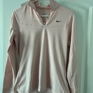 Nike Women's Light Pink Quarter-Zip Sweatshirt